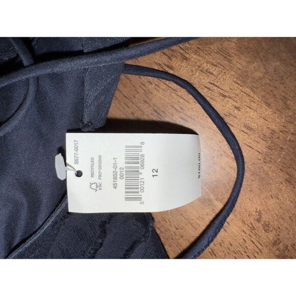 Banana Republic Navy Jacquard Cutout Lace-Up Midi Dress 12 NWT $160 Romantic - Picture 7 of 10